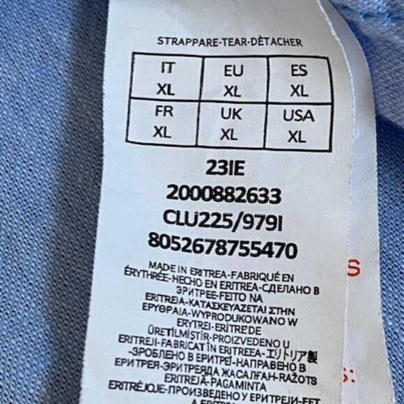 INTIMISSIMI Uomo Light Blue Linen/Cotton Button Up Shirt XL - Picture 10 of 14